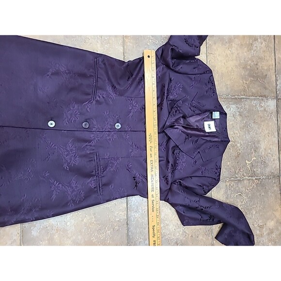 Vintage Y2K Womens 12  Silk Floral Over Coat Jacket & Pants  Suit Purple Fairy - Picture 9 of 16